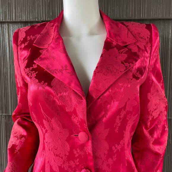 š„VTG Hugo Buscati USA Made Floral Brocade Feminine Preppy Formal Blazer Jacket - Picture 2 of 15